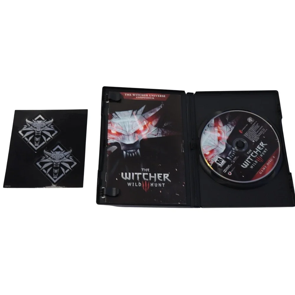The Witcher 3 Wild Hunt PC DVD-ROM Game with Soundtrack Map Stickers Manual